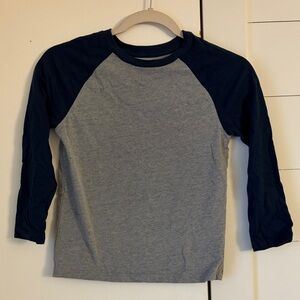 Children's Long Sleeve Raglan Tee - Gray and Navy
